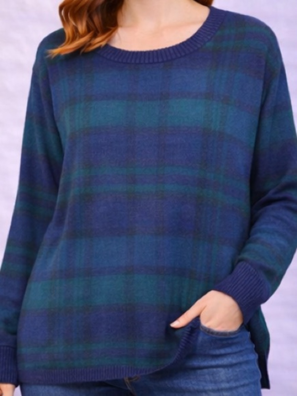 Saint John’s Bay Women’s Plus Size Plaid Sweater - Size XXL
